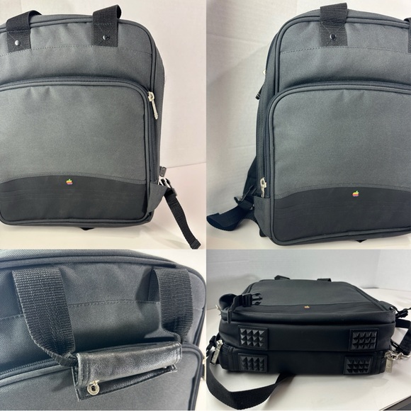 *Flawed Vintage Apple Computer x Mead Backpack Bag Rainbow Logo Collector Rare - Picture 13 of 16